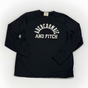 Abercromibe & Fitch Shirt Crewneck LS  Black VTG XXL Y2K